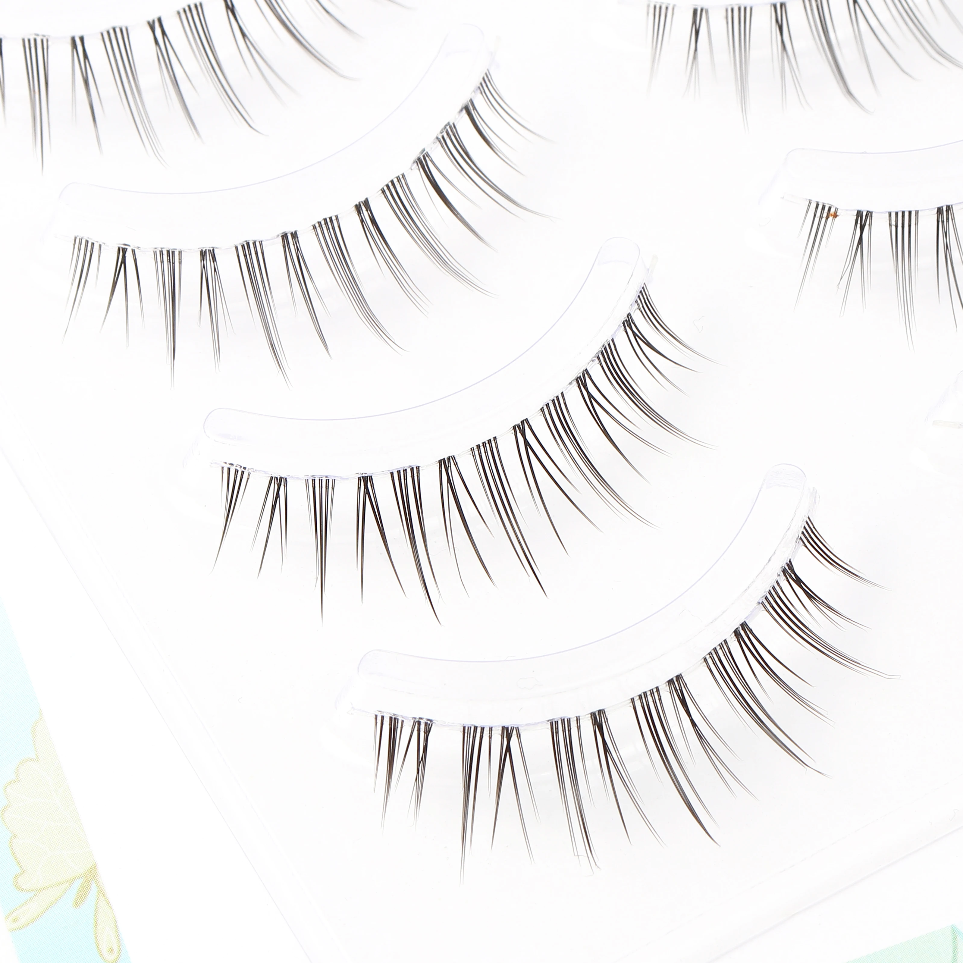 5 Paar Anime-Wimpern mit transparentem Stiel, unsichtbare Manga-Wimpern, natürliche falsche Wimpern für Make-up – Detail 5