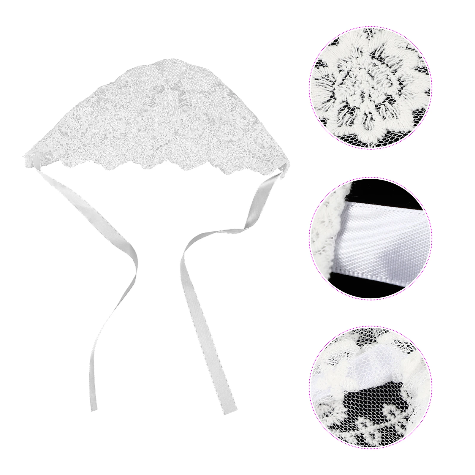 

1pc Lace Cotton Hat Adjustable Bonnet For Spring Summer Lightweight Breathable Floral Design Cap