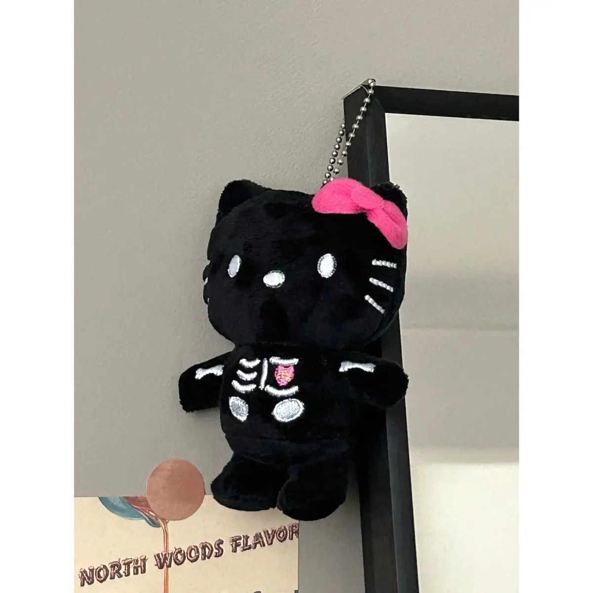 Nieuwe Sanrio Hello Kitty Schedel Pluche Pop Cartoon Leuke Kitty Pluche Pop Sleutelhanger Hanger Tas Hanger Accessoires Vakantie Cadeau Speelgoed