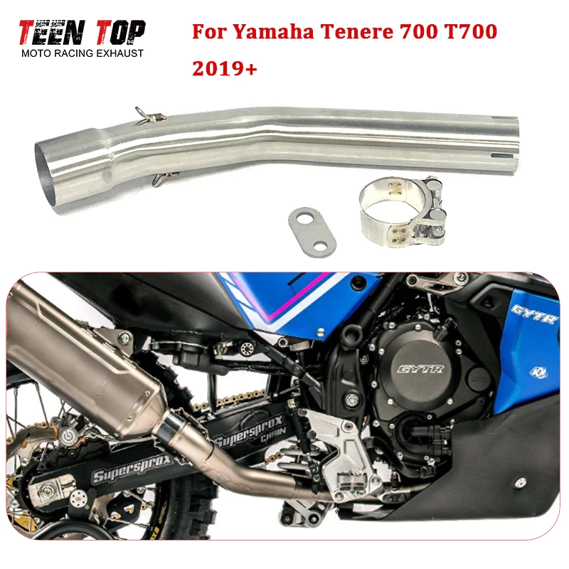 

Для Yamaha Tenere 700 Tenere 700 выхлопная труба среднего звена T700 выхлопная средняя труба мотоцикла 51 мм Escape Moto Middle Connect Tube