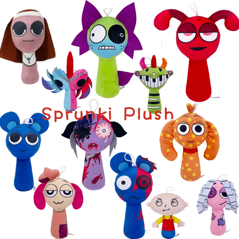 55 estilos de juguetes de peluche Sprunki, muñecos de peluche Sprunki, muñecos de peluche de dibujos animados Sprunki, regalos de cumpleaños para niños, muñecos de peluche, regalos de Navidad