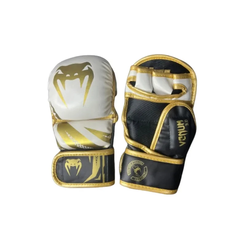 Guantes de boxeo transpirables, guantes de medio dedo, Sanda Fighting y Fighting