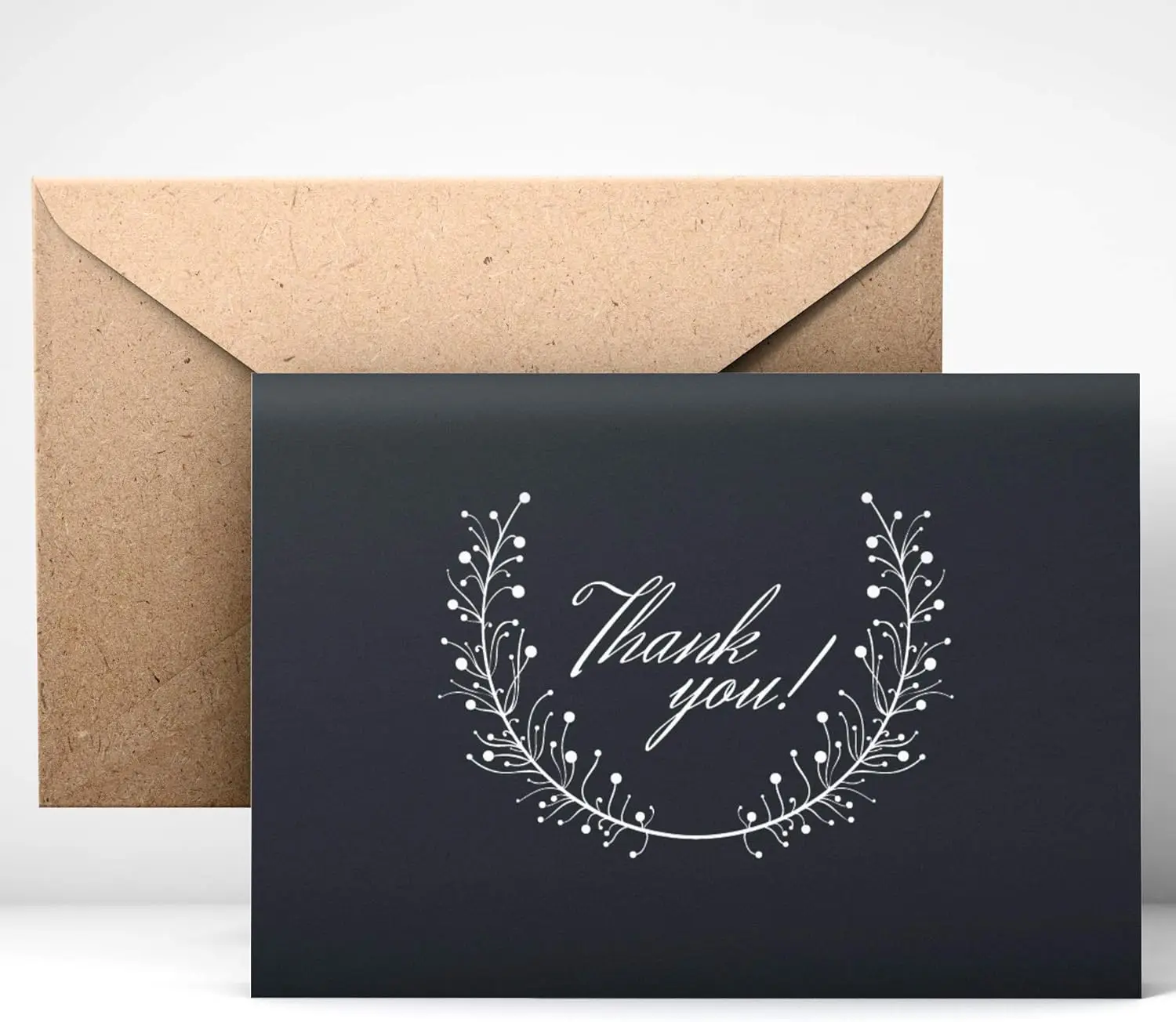 

Thank You Cards (24pcs), Includes Blank Cards & Envelopes with Stickers, 4 x 6, Black classic design, Perfect for any occasion