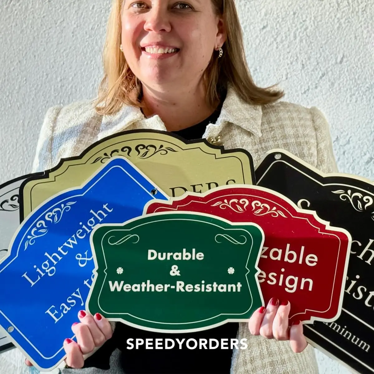 Custom Decorative Outdoor Metal Sign - Personalized Aluminum Driveway Sign, Waterproof, Made in USA - Design 2 Red Brick 42x28 I