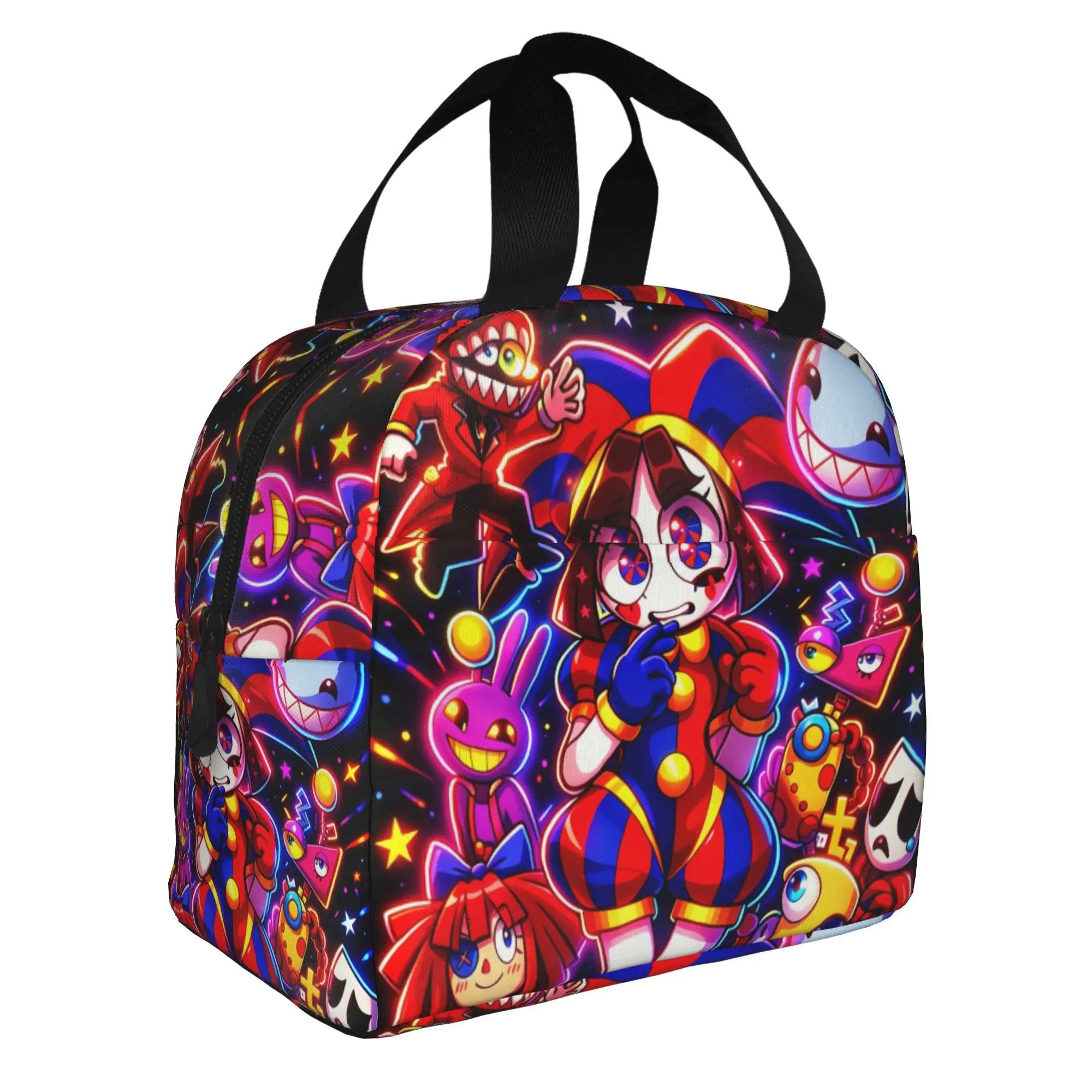 Jax D-Digitals Circus Insulated Lunch Bag for Women Leakproof Cartoon Clown Cooler Thermal Bento Box Office Picnic Travel