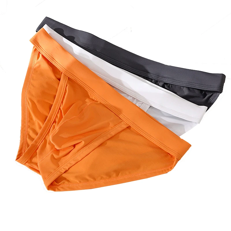 

Men's Ice Silk high Fork Bulge Pouch Brief Men Sexy Breathable Lingerie Triangular Panties Seamless Underwear