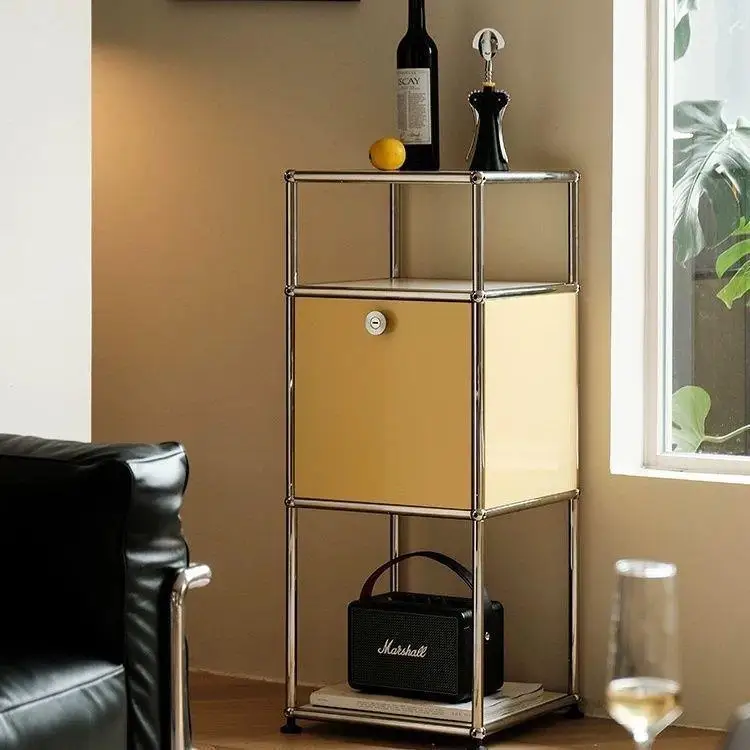 DSA modular sofa sideboard, home living room storage cabinet, stainless steel narrow sideboard