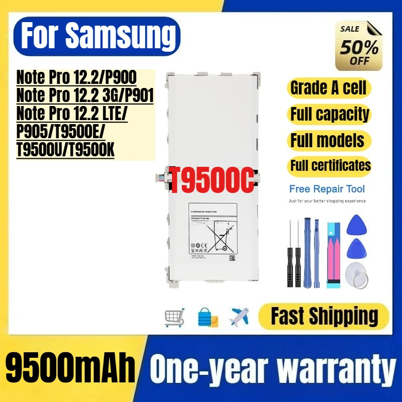 

T9500C for Samsung Note Pro 12.2/P900/Note Pro 12.2 3G/P901/Note Pro 12.2 LTE/P905/T9500E/T9500U/T9500K Tablet Battery