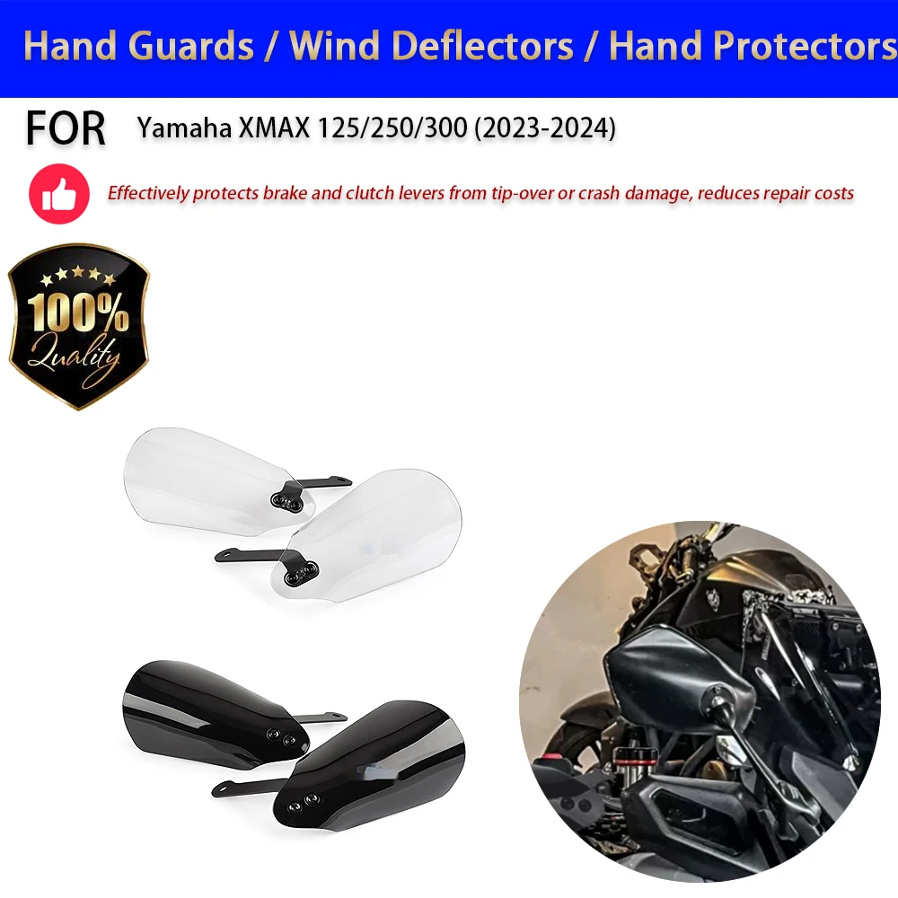 For Yamaha XMAX 300 250 125 2023 2024 Hand Guards Wind Deflector CNC Aluminum No-Drill Accesorios Moto