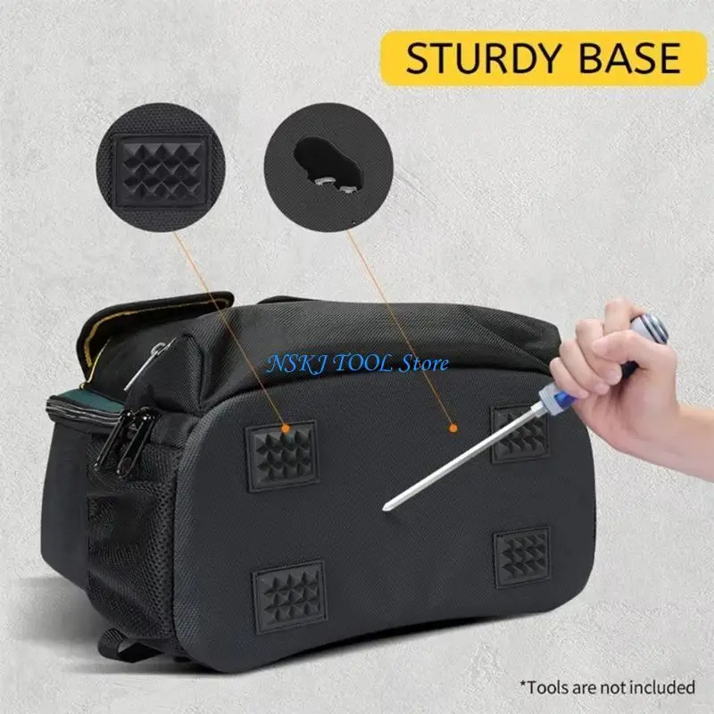 L8RC Oxford Fabric Electrician Tool Backpack com design ergonômico e aprimora a durabilidade da construção e manutenção