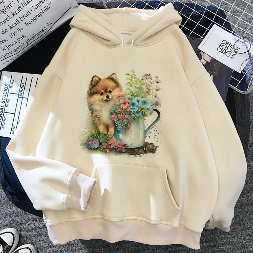 Pomeranian hoodie Japanese manga pattern elegant designer anime girl sweatshirts tracksuits athleisure casual wear