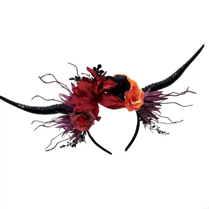 Stilvolles Punk-Antilopenhorn-Haarband für Halloween-Kostümzubehör und Karnevalsparty-Dressing-Styling-Tool Y08E – Detail 5