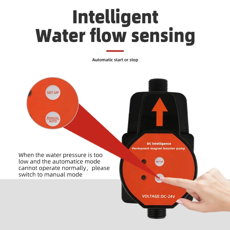 2025 New Design Automatic Booster Pump 100W 24V Brushless Water Pump Home Shower Water Heater Added Water Pressure Silent Pump
