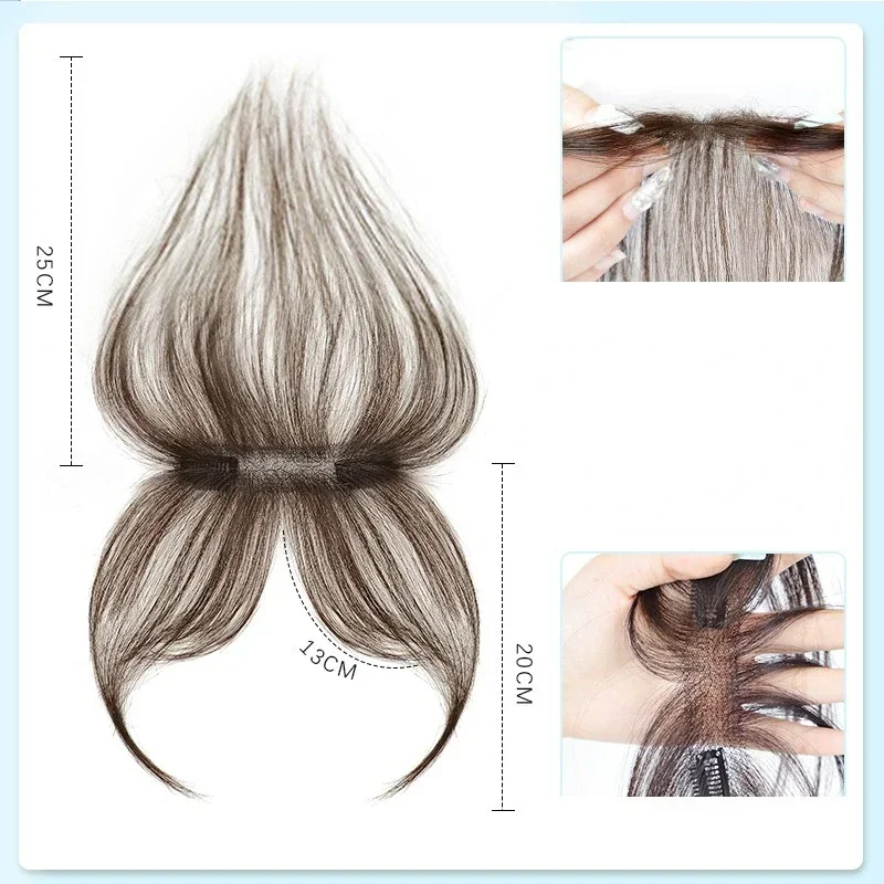 Menselijk Haar Pony Clip-In Pony Hair Extensions Natuurlijke En Nette Nep Kwastje Top Pruik Onzichtbaar Sluiting Pruik