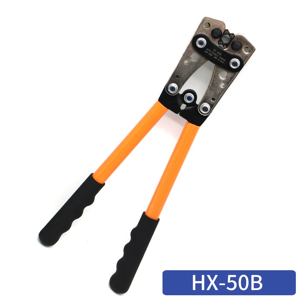 Crimping Plier 6-50mm HX-50B AWG 1-10 Cat Auto Copper Ring Bare Cable Battery Terminals Lug Crimping tool Cable Terminal Plier