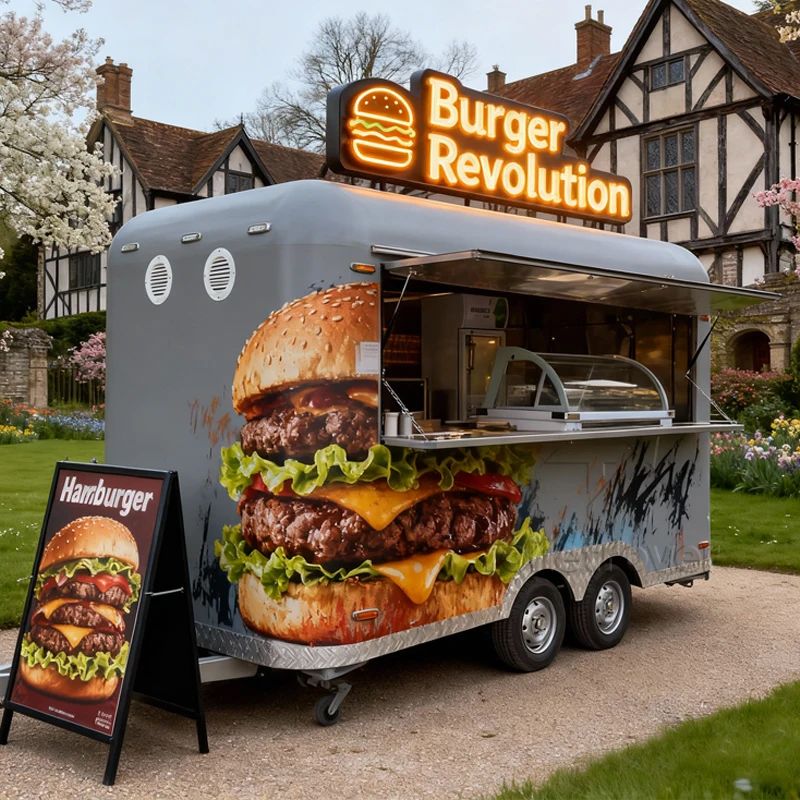 Concession Food Trailer Snack Hot Dog Cart Ice Cream Truck Street Restaurant Fully Equipped Customized Size Food Truck For Sale