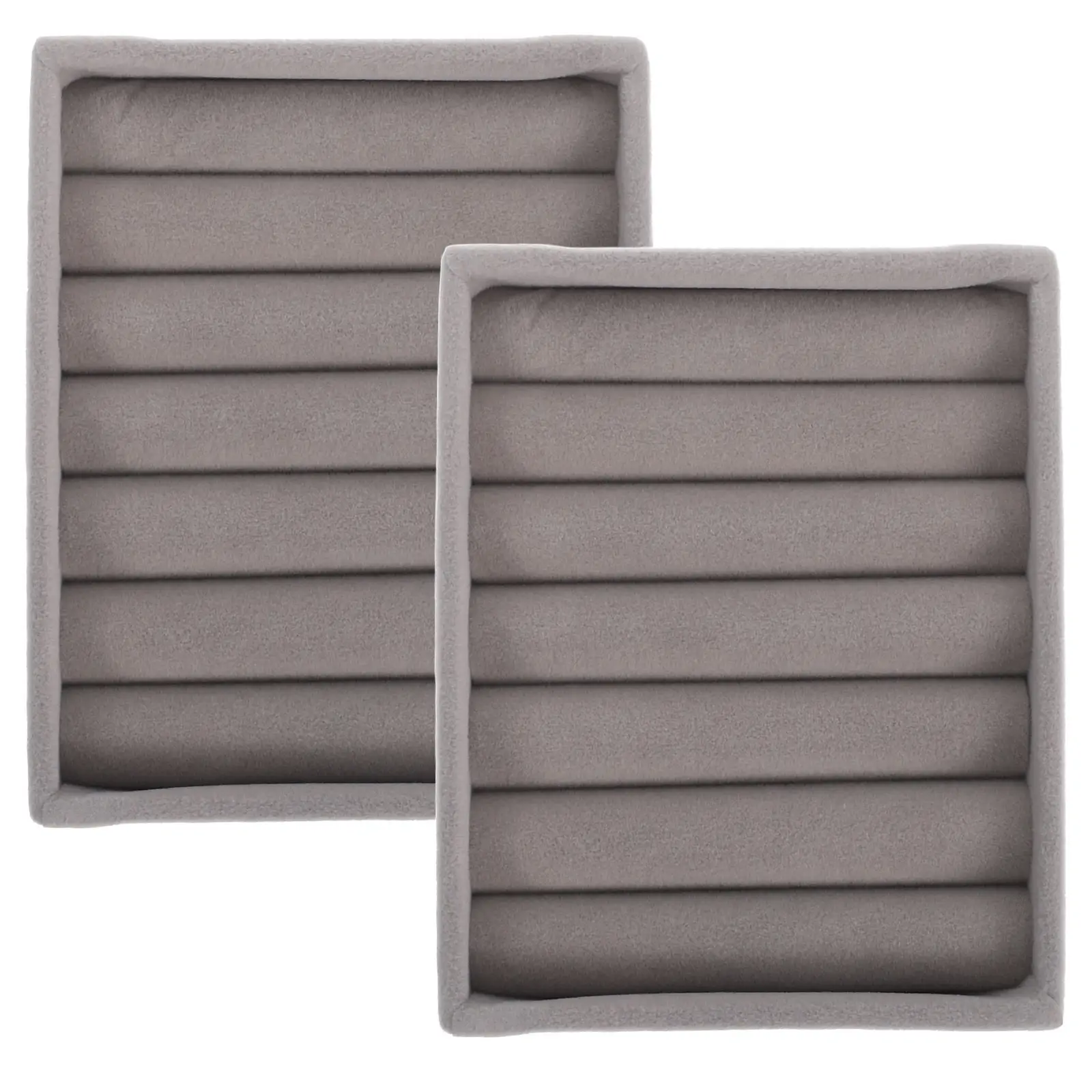 2Pcs Rings Organizer Elegant Jewelry Display Tray Soft Lining Compact Portable Jewelry Storage Box for Home Travel