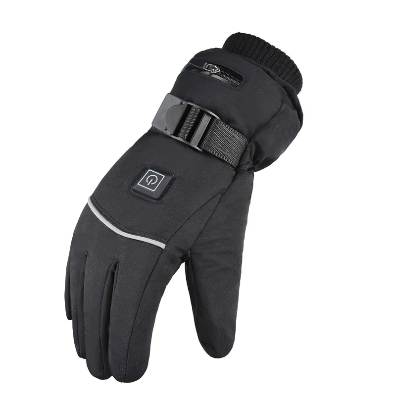 

Three-Gear Temperature Control Ski Gloves Winter Warm Riding Leather Cotton Gloves with Lithium Battery Heated for Home Use