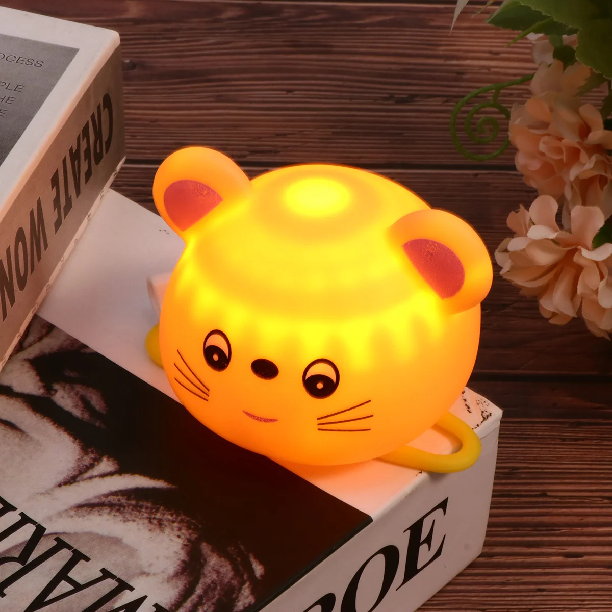 

Bicycle Horn For Road Mountain Bike Squeeze Honker Flashing Light Cartoon Design Easy Install Durable Light Night