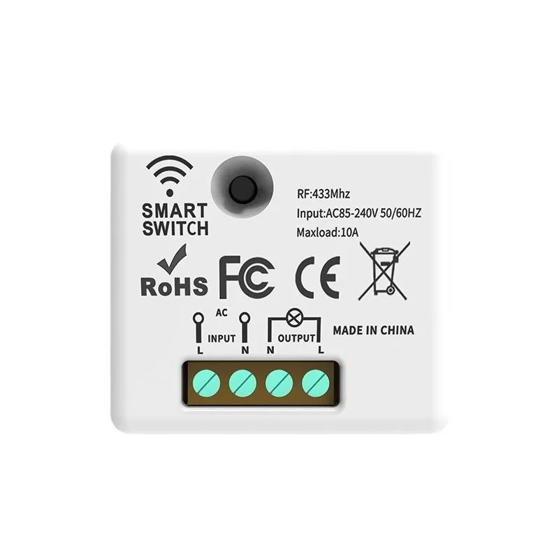 Tuya Zigbee Smart Home Wifi Wireless Switch 2.4GHz RF433 220V 110V 10A Relay Controlle Mini Square Button Wall Panel Switch