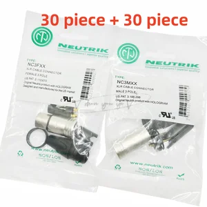 Neutrik -microphone XLR của ba canon, đầu nối nam và nữ, tắm vàng, nc3fxx, nc3mxx -b, 30pcs, 60pcs mỗi lô, mới 8 Cáp bán hàng chính XLR Neutrik - 1