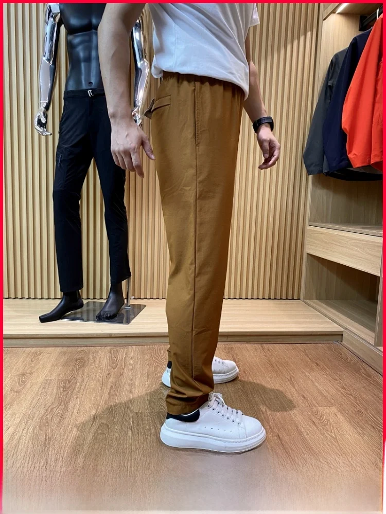 

Men's Summer New Pure Color Qui Dry Breathable Outdoor Sports Soft ell Casual Pants Straight Leg Long Trousers Youth