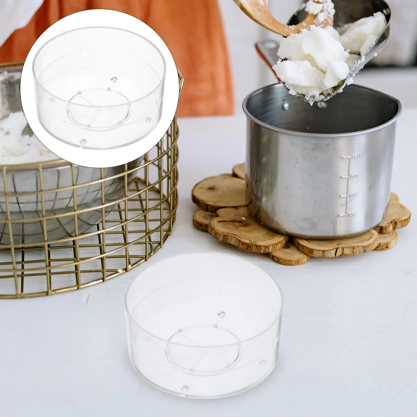 

100Pcs Clear Plastic Round Cups Holders for DIY Projects Home Decor Tea Light Jars Wedding Birthday Party Supplies