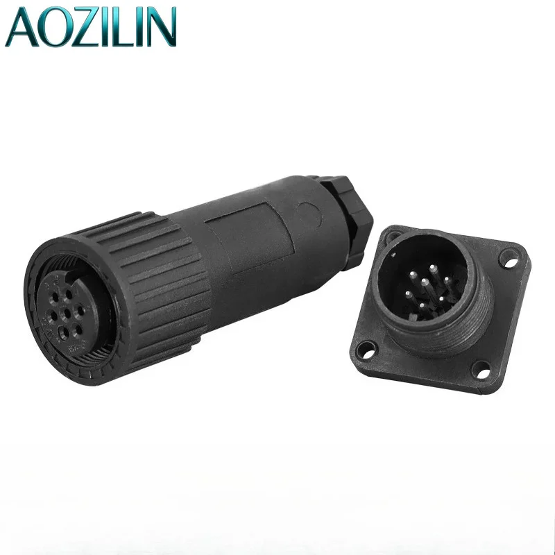 AOZILIN 7 Core Aviation Plug Socket Industrial Hydraulic Proportional Valve Connector Replacement Adapter