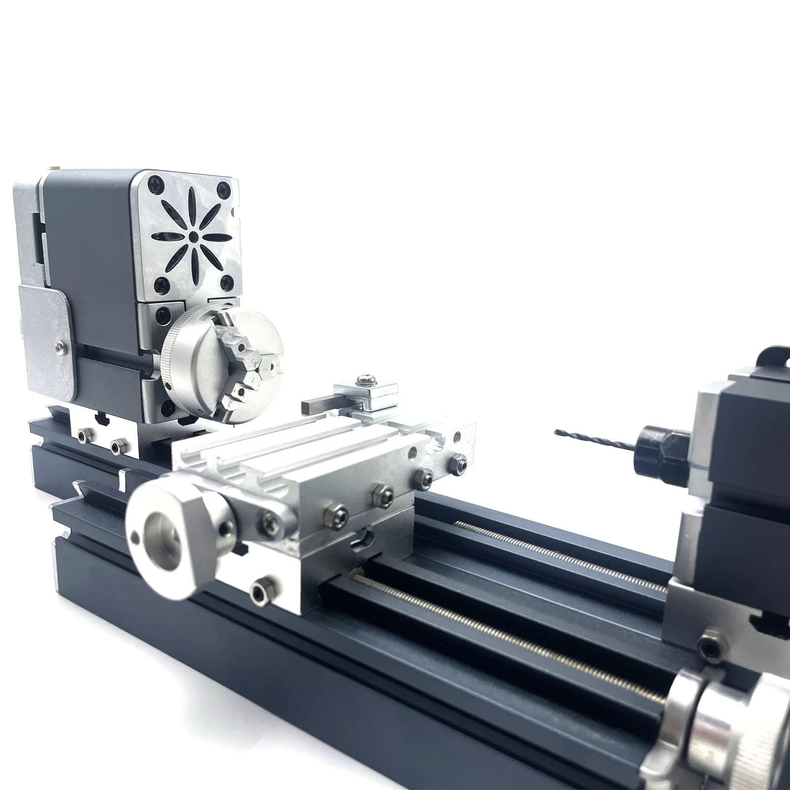 ZHRUI All Metal Mini Longer Lathe Machine DIY Tool Benchtop Wood Lathe for Woodworking Hobby Sience Education Modelmaking