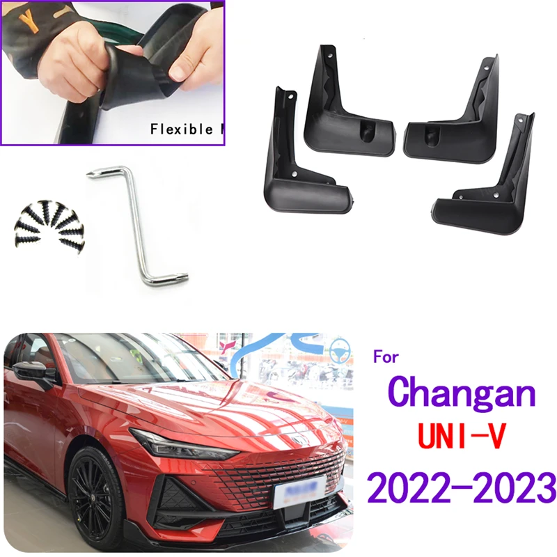 Car Mudguard For Changan Uni-V Sedan UNIV 2022 2023  Mudguards Splash Guards Front Rear Fender Mudflaps 4PCS Accessories