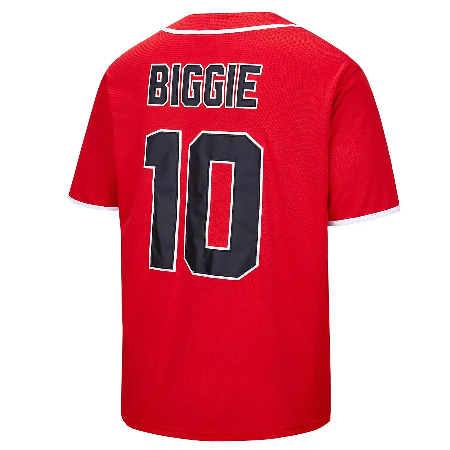 Mens Movie Jerseys Bad Boy #10 Biggie Black Red Baseball Jersey Stitched Baseball Jerseys Hip Hop Sportswear Baseball T-shirt