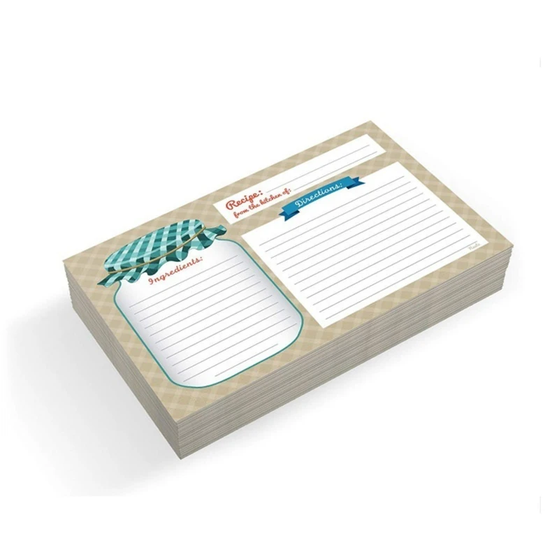 20cb criativo receita cartão duplo-face cozinha receita cartões de nota grosso não-papel de borrão para o chá de panela de casamento 10 pçs