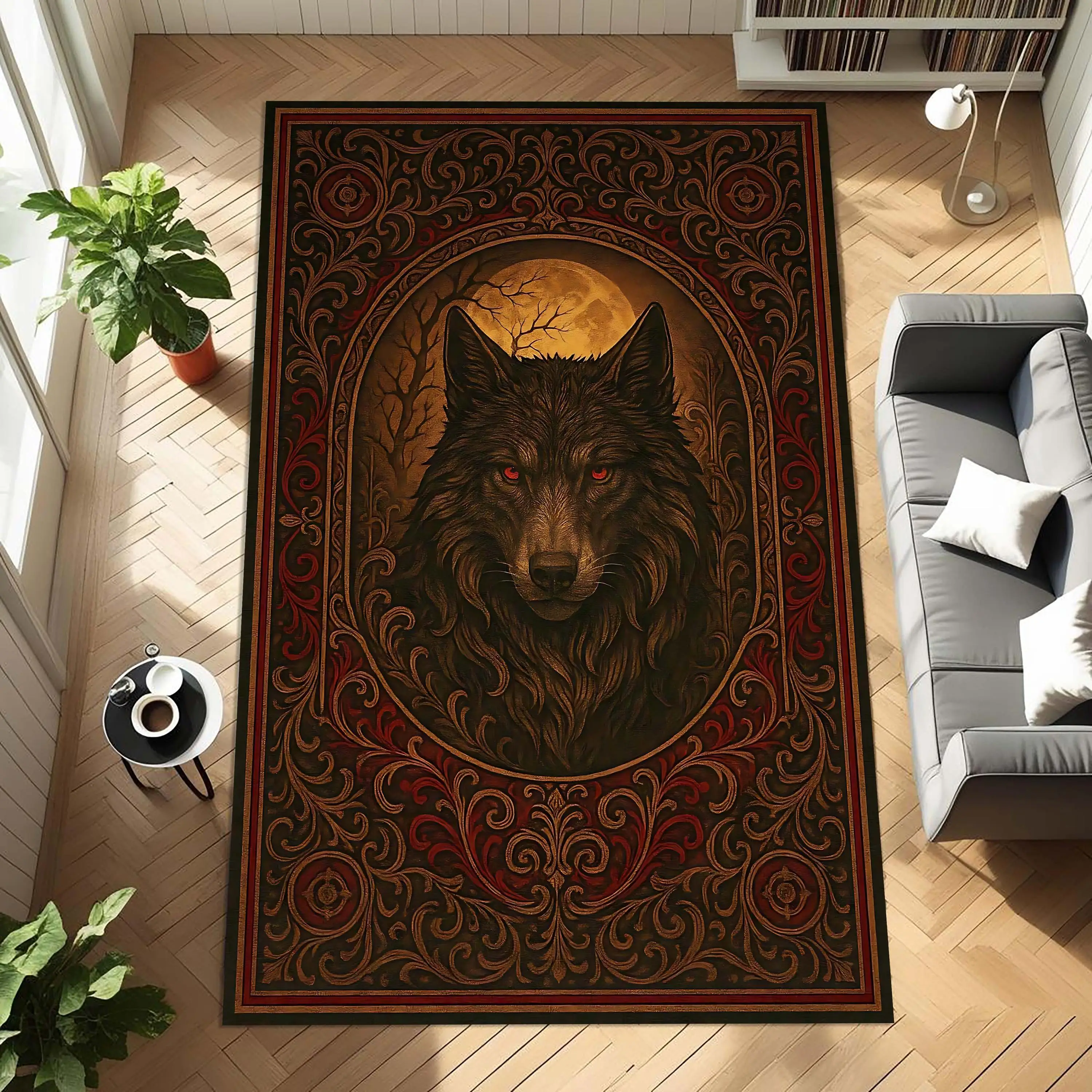 Antique Royal Crown Star Constellation print Rug living room sofa front lounge coffee corner entry hallway NonSlip Rug Gift