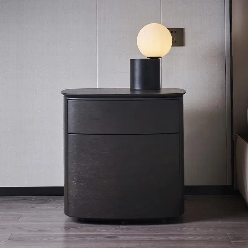 Italian minimalist solid wood, bedside table designer, creative light luxury, master bedroom storage, small cabinet
