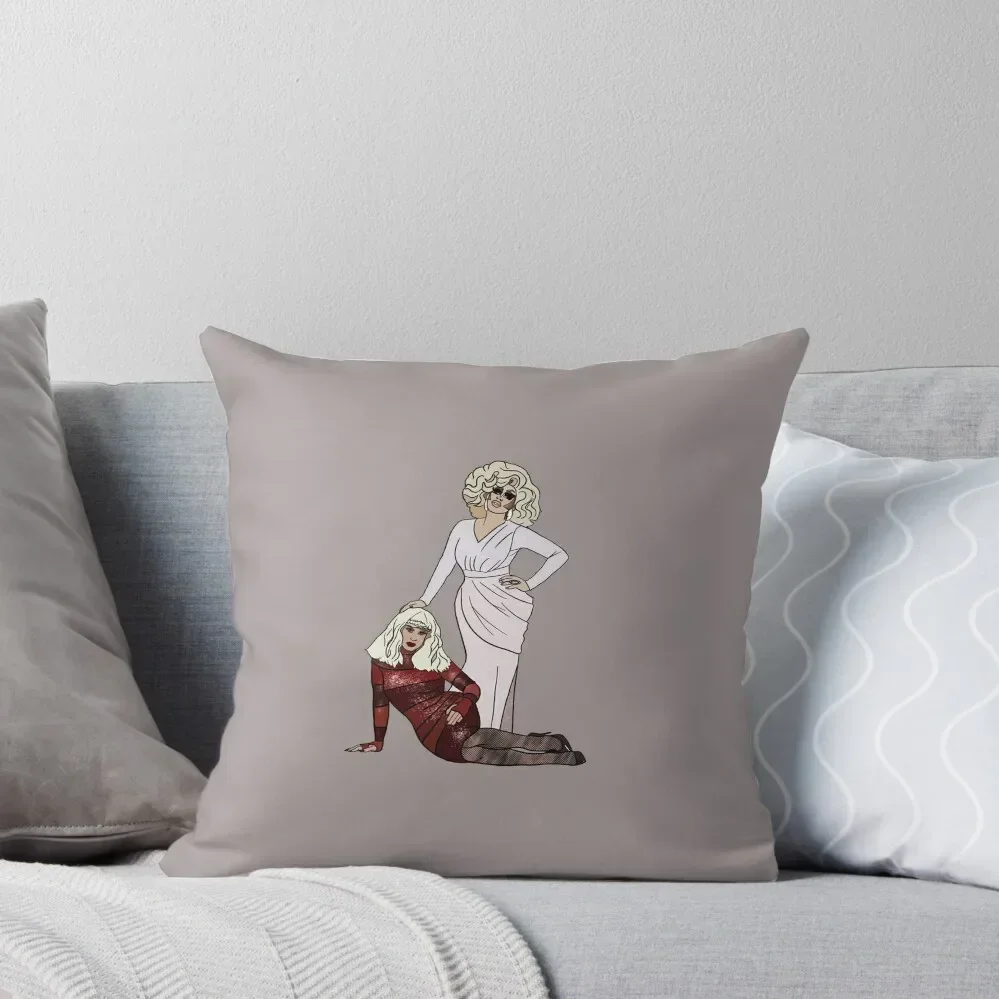

Trixie and katya Throw Pillow Plaid Sofa Cushion Child pillow