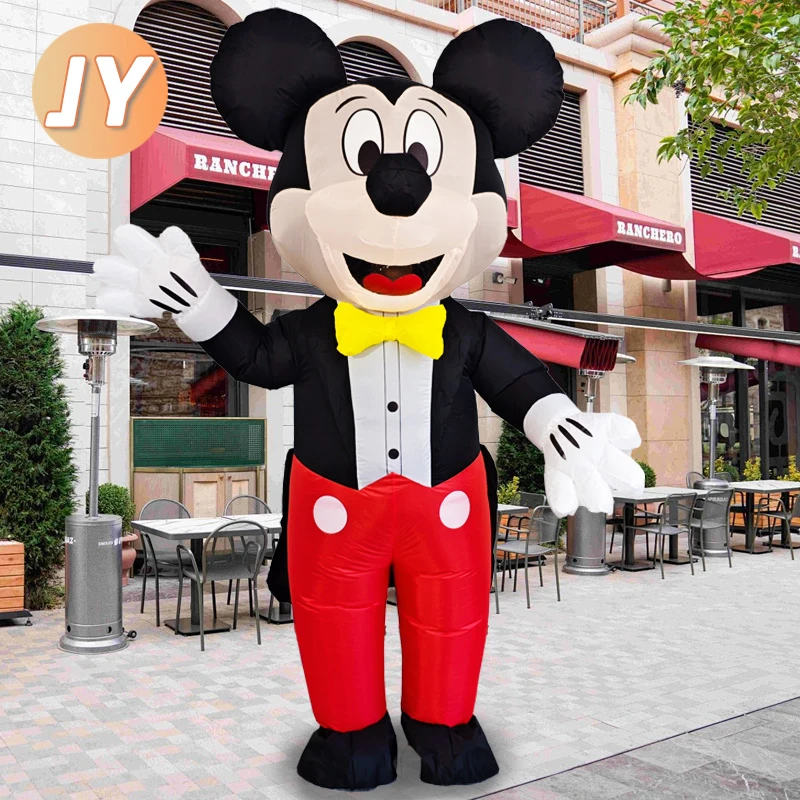 Disfraz inflable de mascota de dibujos animados de Mickey y Minnie para adultos, vestido de fiesta de Halloween, prenda inflada de actuación
