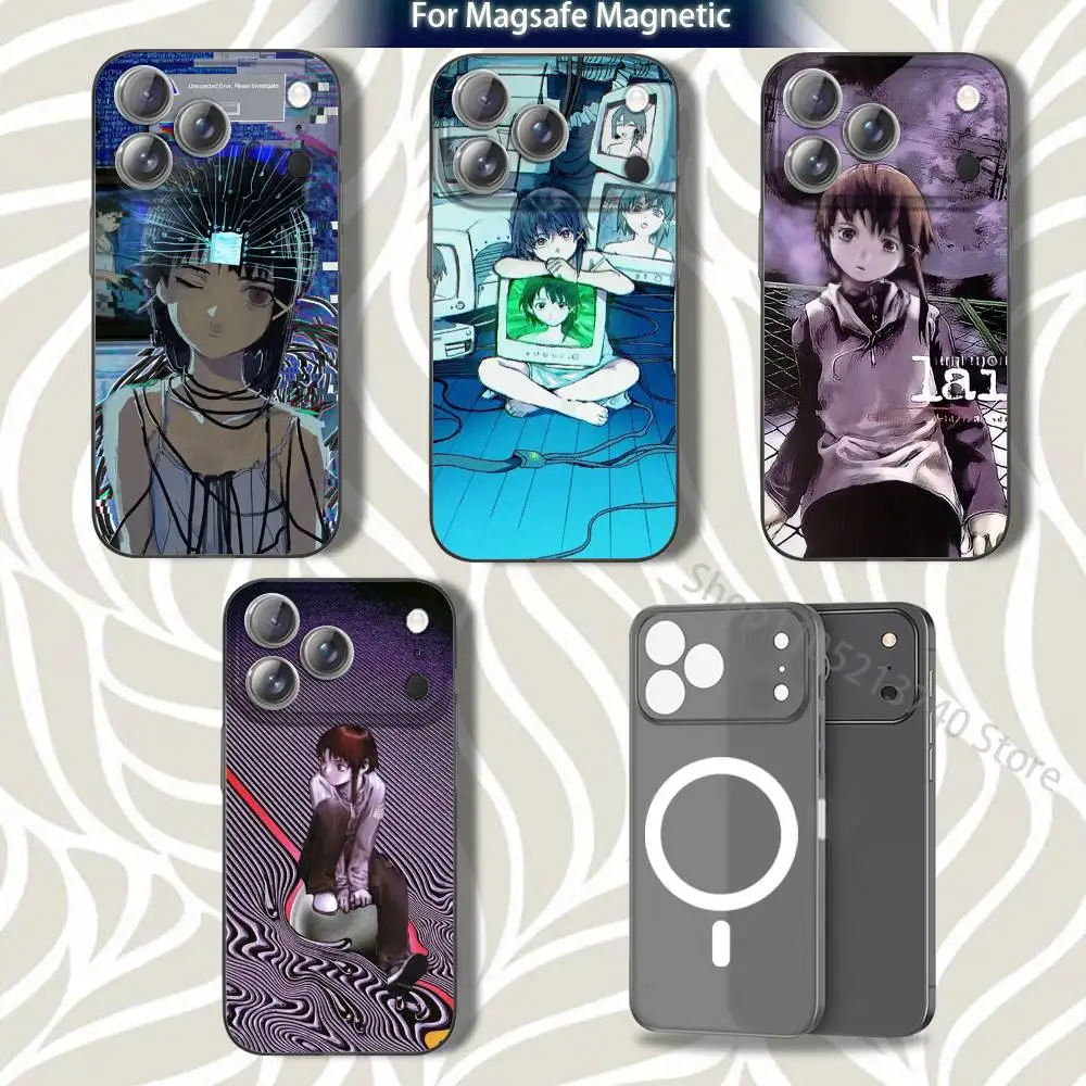 

S-Serial Lain E-Experiments Frosted Phone Case For iPhone 17,12,11,14,13,15,16,Plus,Air,Pro,Max,E,Mini for MagSafe Magnetic Grey