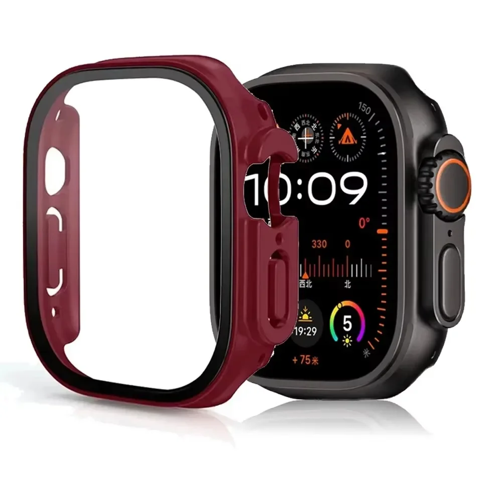 Glas+PC-Schutzhülle für Apple Watch Ultra 4 3 2 49mm Smartwatch Stoßfänger+Displayschutzfolie Gehärtetes Glas iWatch Series Ultra 49mm Zubehör – Detail 13