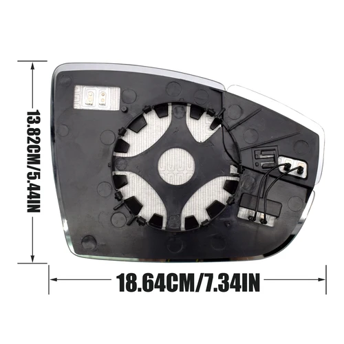 Imagen 2 del producto Para Ford Focus 2012 -2018 puerta lateral izquierda derecha espejo retrovisor de cristal placa trasera exterior calentada CM5Z 17K707 F CP9Z17K707A modelo de EE. UU.