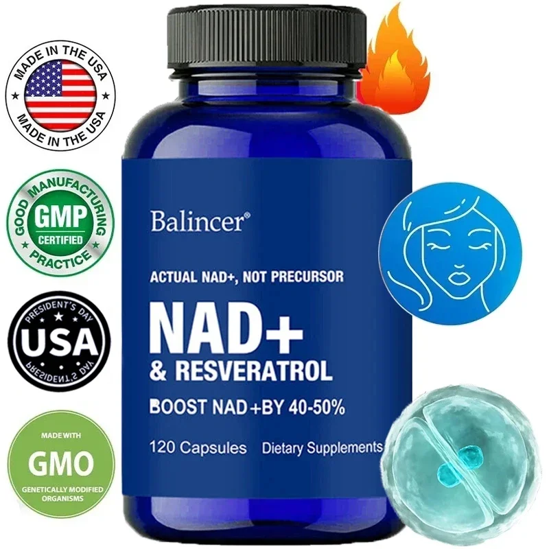 NAD Supplements, Supplements with Resveratrol + Vitamin B3, Nad Plus Boost Supplements - Supports Cellular Health