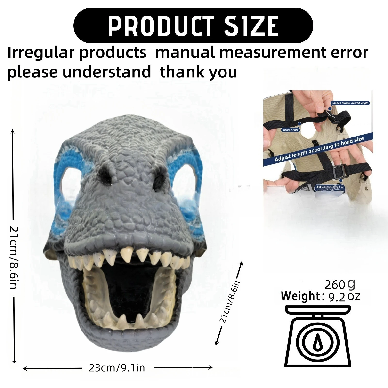 Maschera di dinosauro animale di Halloween Maschera per bocca in movimento del drago