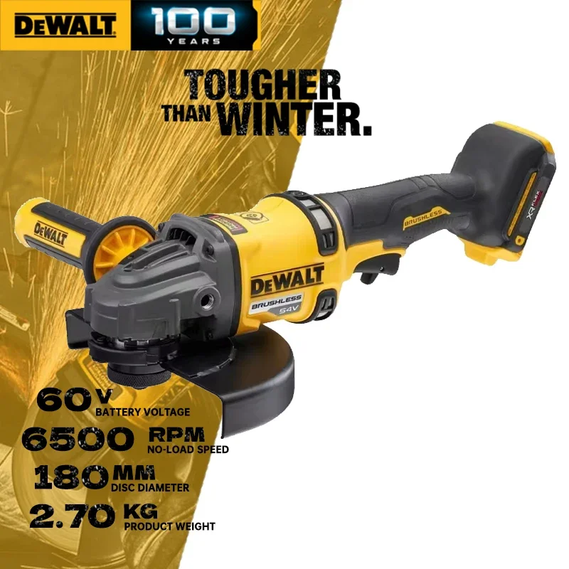 

DEWALT DCG440, 60 в, макс. 7 дюймов. Угловая шлифовальная машина 6500 об/мин, беспроводная шлифовальная машина с откидным тормозом, бесщеточный шлифовальный электроинструмент