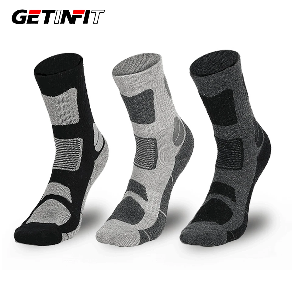 

GETINFIT Merino Wool Socks High Elasticity Shock Absorption And Buffering Thickened For Warmth Hiking And Camping Socks Unisex