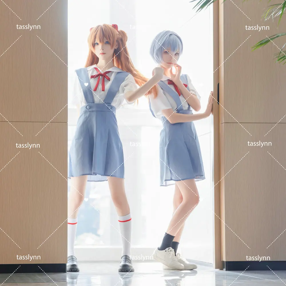 Original Blue JK Dress Asuka Langley Soryu  Ayanami Rei Cosplay Ayanami Rei Sweet Dress for  Women Halloween Costume