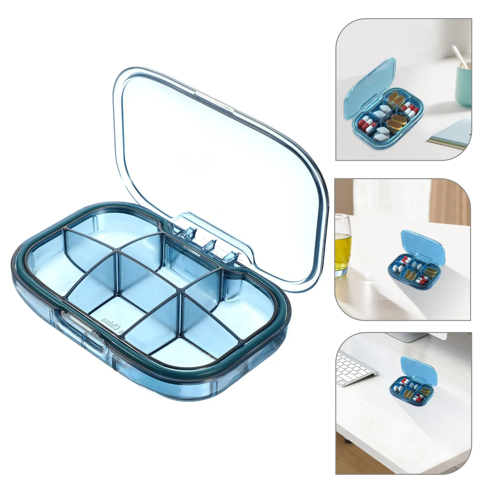 

6-Compartment Travel Pills Case Food Grade Silicone Portable Dustproof Sealed Medicine Organizer for Tablets Vitamins Small