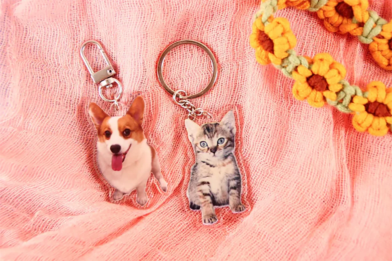 

DHQH New Wholesale Customized Photo Aleck Keychain Personalized Picture Keybag Accessories Christmas Gift Commemorative Gift
