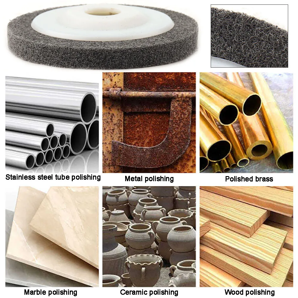 Roue de polissage en Fiber de Nylon 115mm 125mm, disque de ponçage abrasif pour meuleuse d'angle, métal, travail du bois, nettoyage du verre, outil abrasif