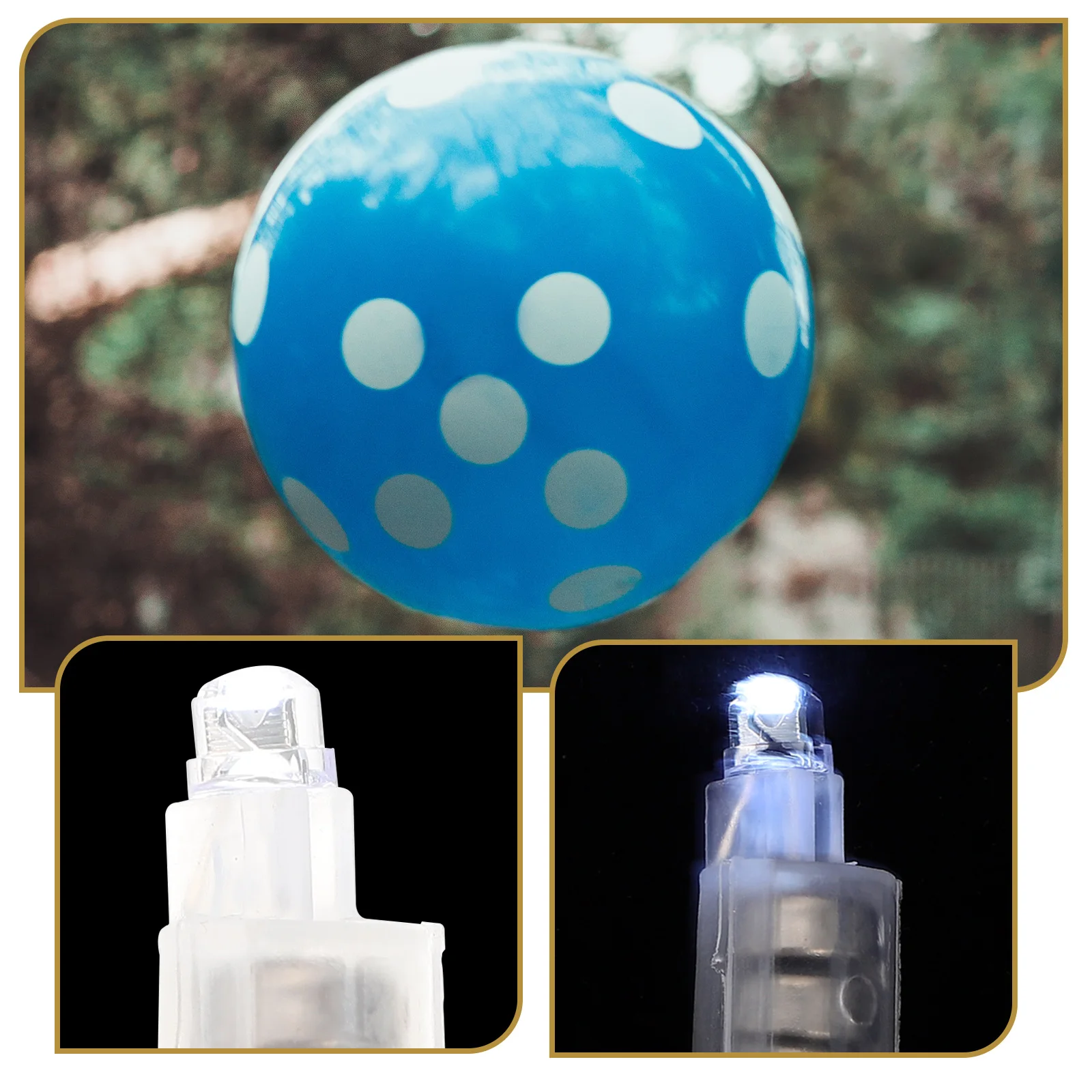 

50 Pcs White Light Balloon LED Bulbs Long St by Time for Plastic Decor Party Wedding Christmas Anniversary Easter