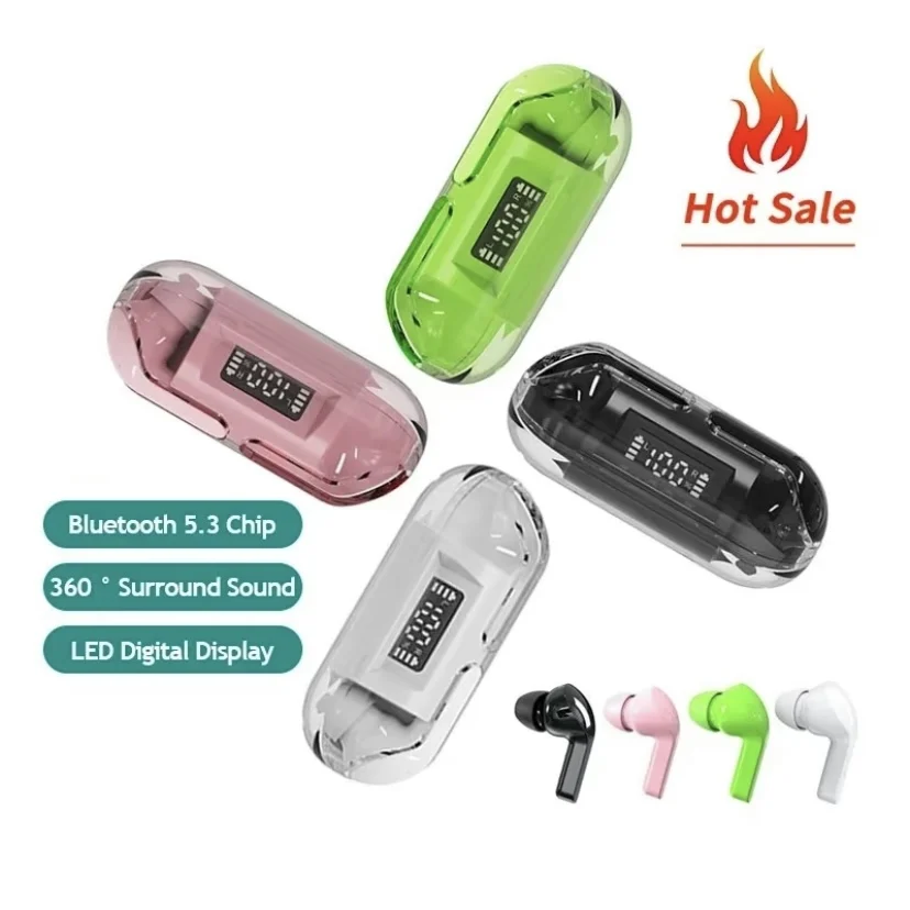 NEW A06 Wireless TWS Bluetooth Earphone with LED Display Touch Noise Canceling Earbuds SportsMusic Game Headset Waterproof image 2