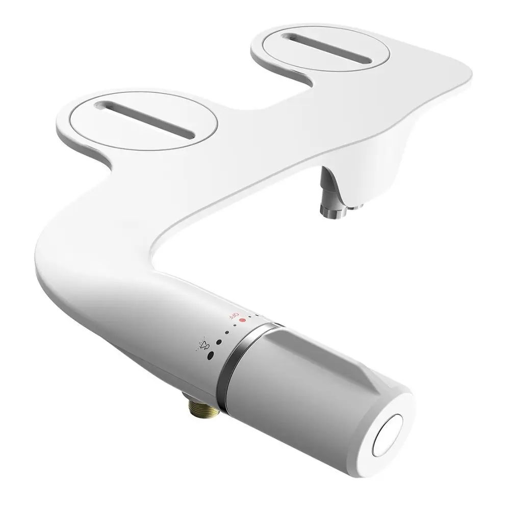 Ultra-Slim Toilet Bidet Sprayer Non-Electric Stainless Steel Women Fresh Water Sprayer Dual Nozzle Adjustable Water Pressure